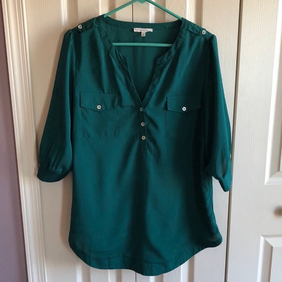 41Hawthorn Tops - 41Hawthorn Filbert Blouse in Emerald Green